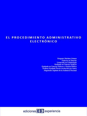cover image of El procedimiento administrativo electrónico